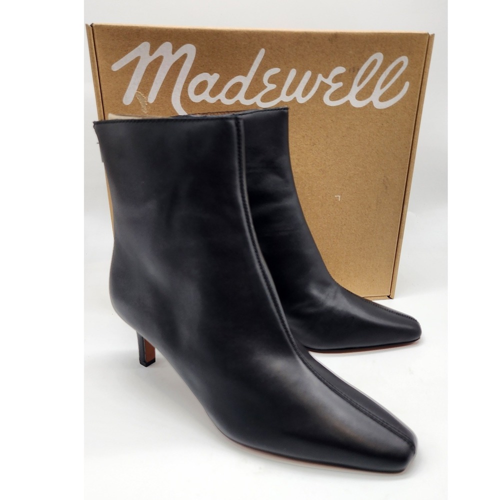 Madewell Dimes Snip-Toed Ankle Boots Women's 7.5 Black Leather NT545